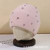 Autumn and winter casual versatile rhinestone rabbit fur wool hat women's fashion heavy industry cold hat warm windproof cover knitted hat