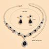Premium Crystal Jewelry Necklace Earring Set Fashionable Dangle Earrings Pendant Necklace  Women