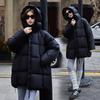 Down Cotton Mid-length Cotton-padded Jacket Women's Hooded Jacket Thickened Cotton-padded Jacket