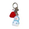 Plush Snowman Keychain Adorable Creature Pattern Cozy Key Holder Popular Winter Accessory For Bag or Keys