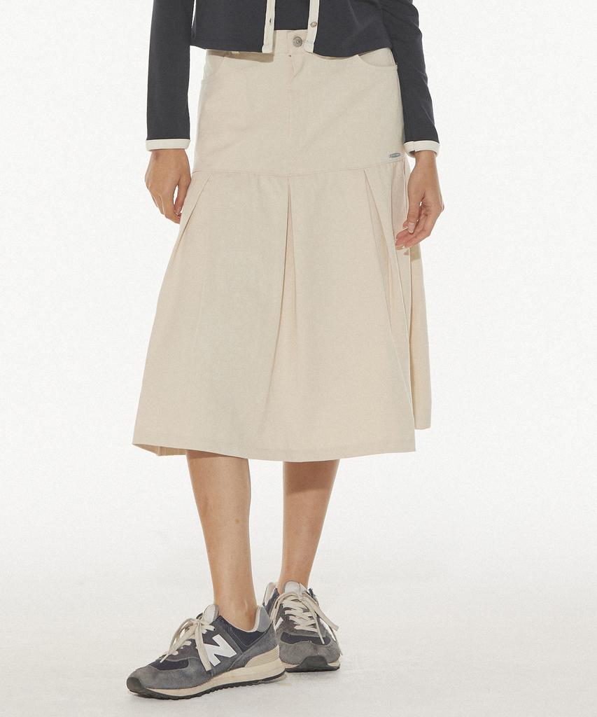 DEARSTALKER Tia Pleats Long Skirt - Cream