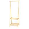 Foldable bamboo hanger with two shoe shelves, shelf, stand, hallway hooks