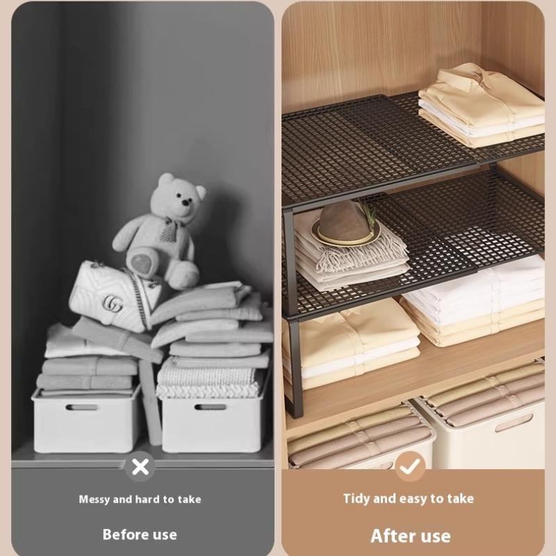 Retractable Wardrobe Storage Layered Organizer, Clothes Rack Internal Space Utilization Cabinet Pull-out Shelf, Shoe Rack