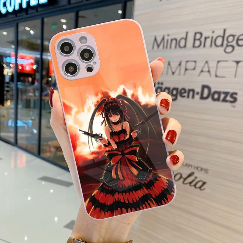 Cute Kurumi Tokisaki Phone Case For IPhone 14 13 12 11 Pro Max X XR XS 8 7 Plus Liquid Glass Color Phone Cover