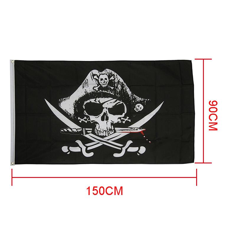 Banner Huge Skull Pirate Flag 90x150cm Decoration For Haunted House KTV Bar Halloween