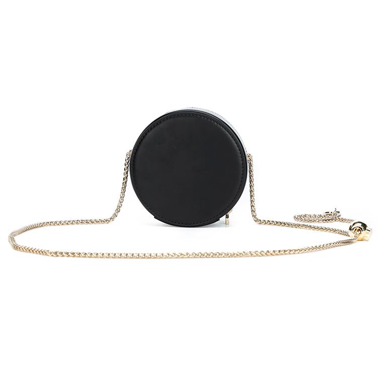 New FILA Polyurethane Small Round Bag Shoulder Bag Crossbody Bag Mini Women's Jet Black F13W229167F-BK