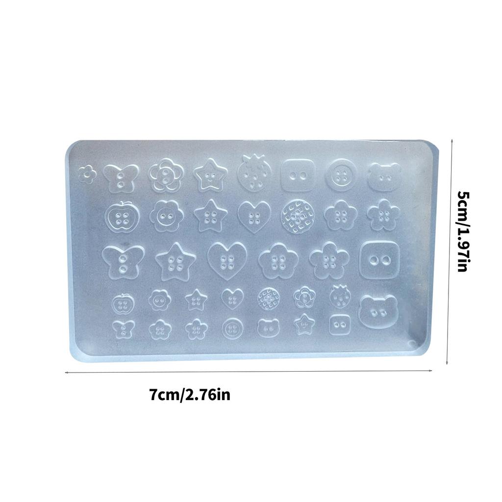 Silicone Nail Art Molds Button Shape Nail Art Template Molds Silicone Texture for Beauticians and Nail Art Learner