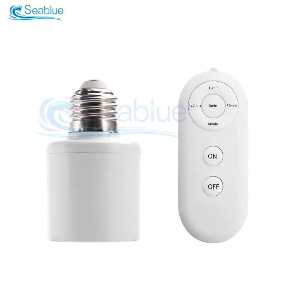 Smart Timer Switch Wireless Remote Control E27 8m Range Lamp Holder 110V 220V ON Off Light Bulb Base Socket Intelligent