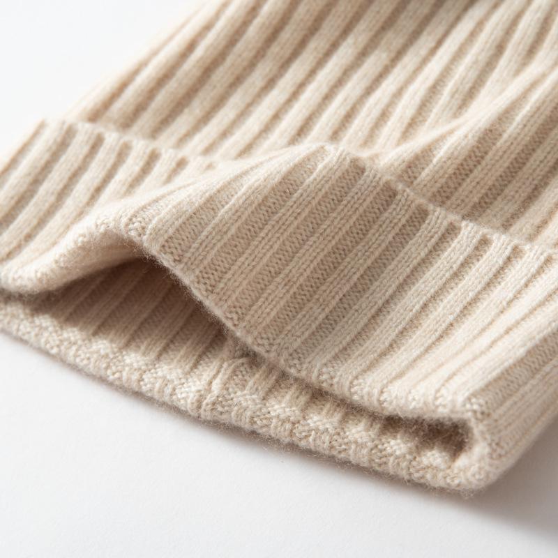 Treasure Series Cashmere Beanie: Unisex Thick Knit Wool Hat with Baby Yarn