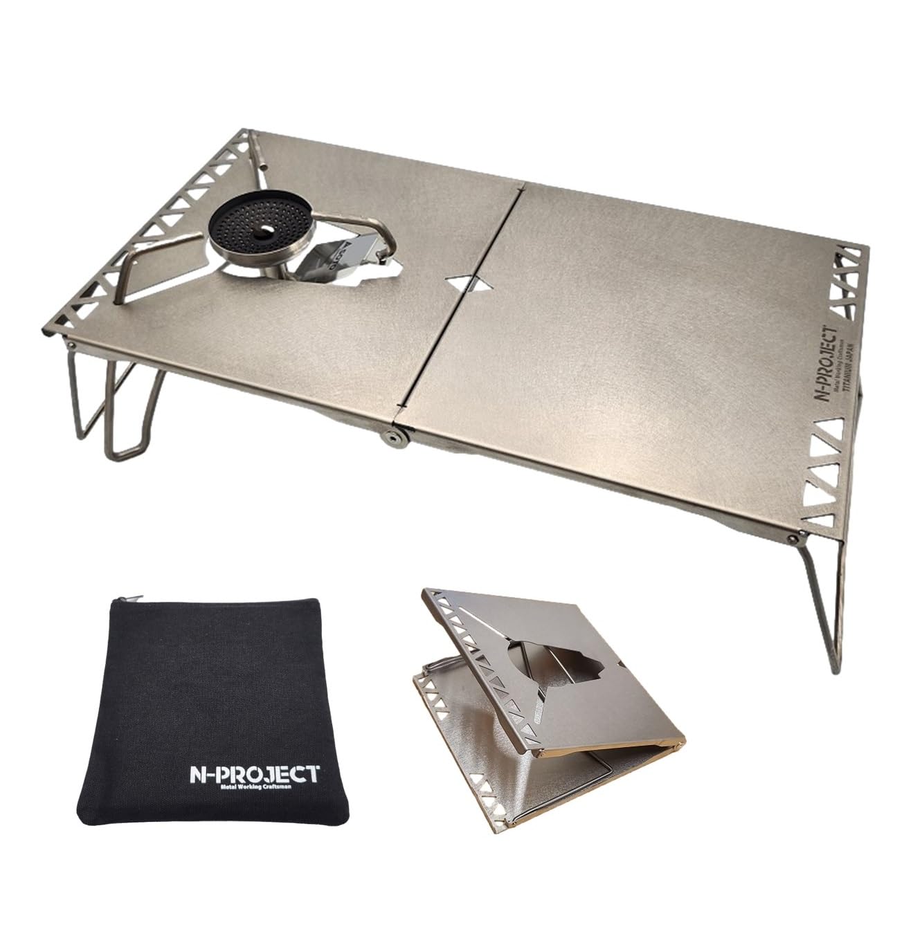 

N-project Titanium Heat-Shielding Table, Folding, for SOTO ST-350 TriTrail, Made in Japan (Burner sold separately)