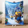 1Pc Christmas Minion Celebration Blanket Soft Throw Blanket For Home Bedroom Bed Sofa Travel Office Solid Christmas Blanket