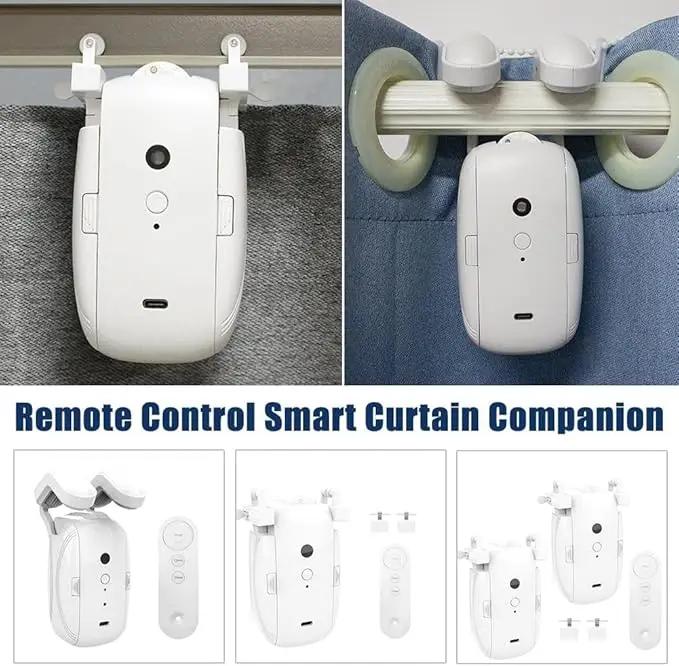 Smart For Home Curtain Opener Electronic Rome/T/U Track Curtain Motor Robot Remote Button Control Automatic Curtain Opener