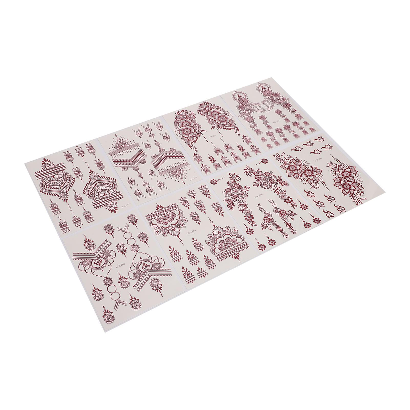 

8 Pcs Lace Temporary Stickers Water Resistance Body Art Stickers for Wedding Party Festival