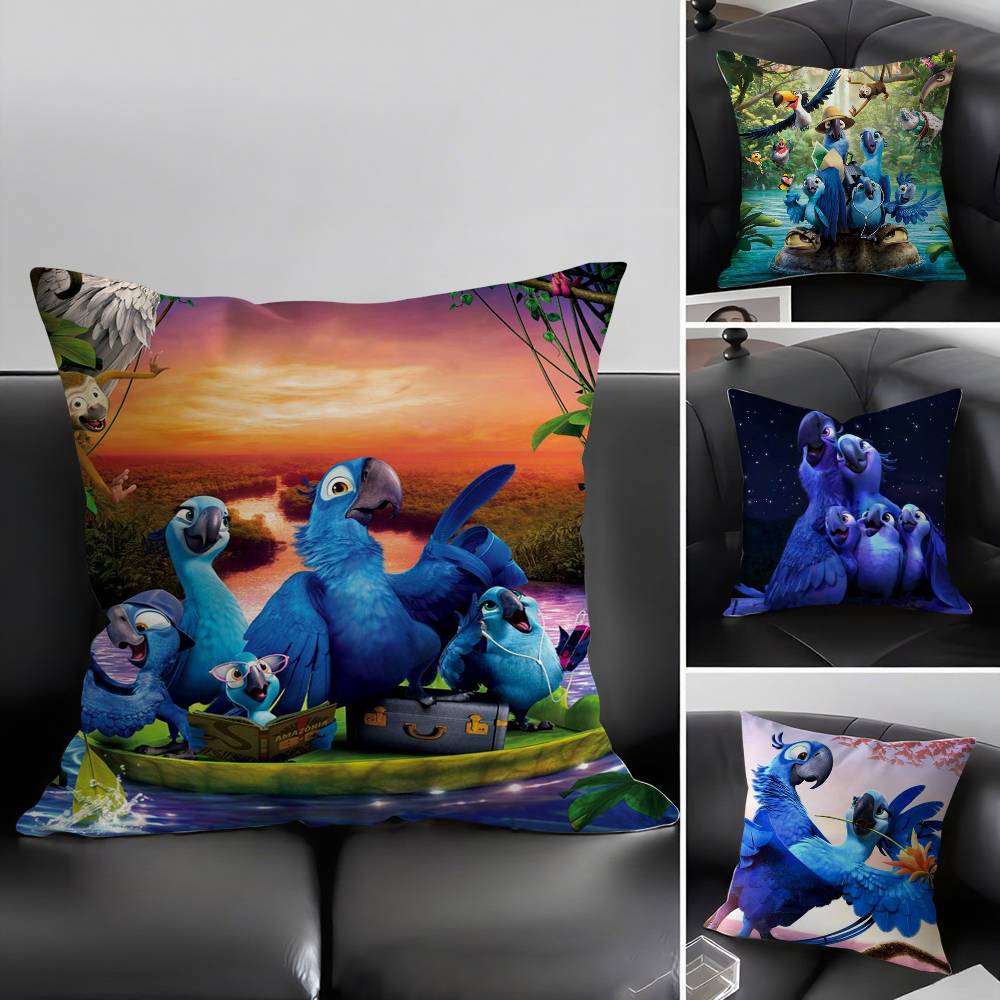 R-Rio A-Adventure Pillow Case Home Dorm Chair Back Short Plush Double-Sided Printing Office Nap Time Cushion Cover