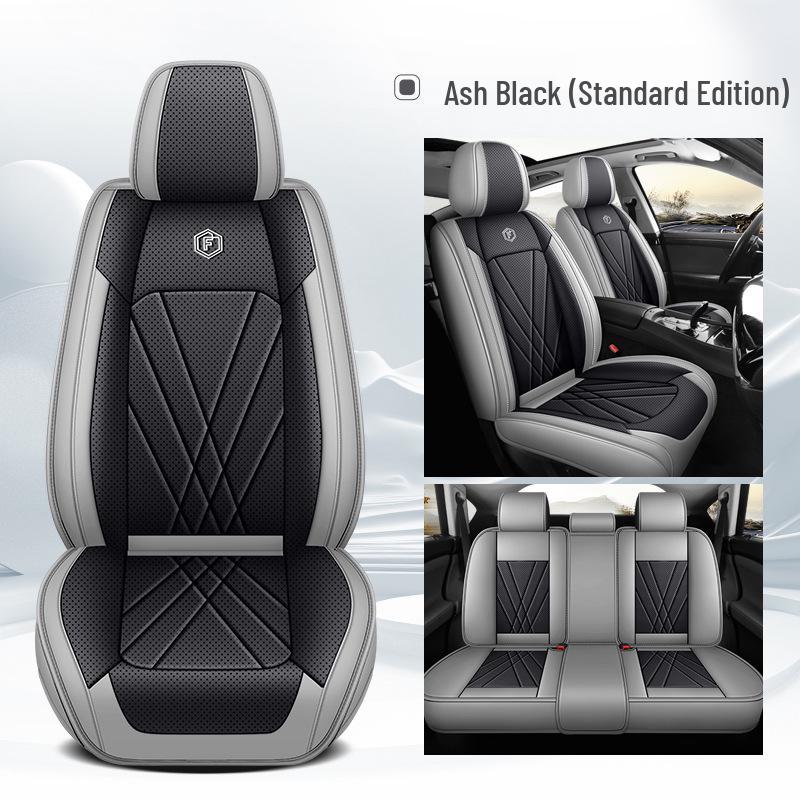 Premium Nappa Leather Car Seat Cushion, Stain-Resistant, Breathable, Full Coverage for All Seasons