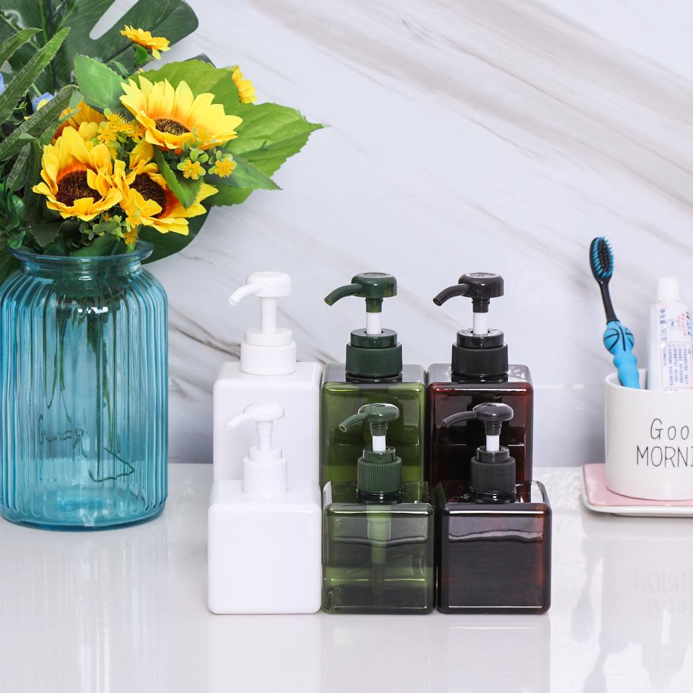 Mousse Moisture Container Square Shape Lotion Bottles Soap Dispensers Hand Pump Shampoo Bottle
