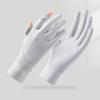 Summer ice silk gloves new splicing sunscreen UV protection cool breathable non-slip driving full finger riding gloves