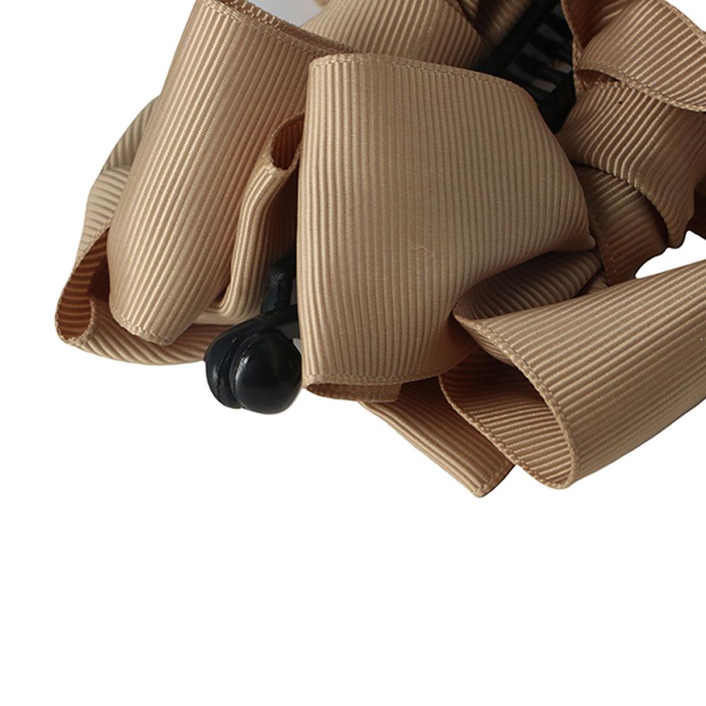 Fabric Bow Temperament Solid Color Korean Style Vertical Clip Women Hair Clip Headwear Banana Clip
