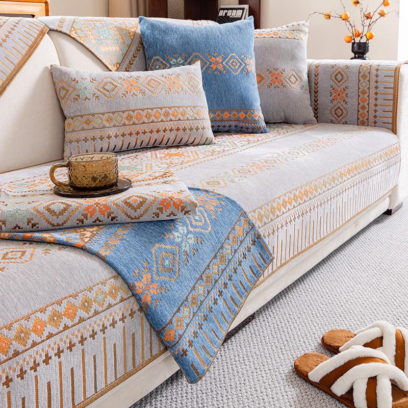 New Chinese Chenille Sofa Cushion Universal In All Seasons  New High-End Sofa Seat Cushion Cover Cloth Non-Slip