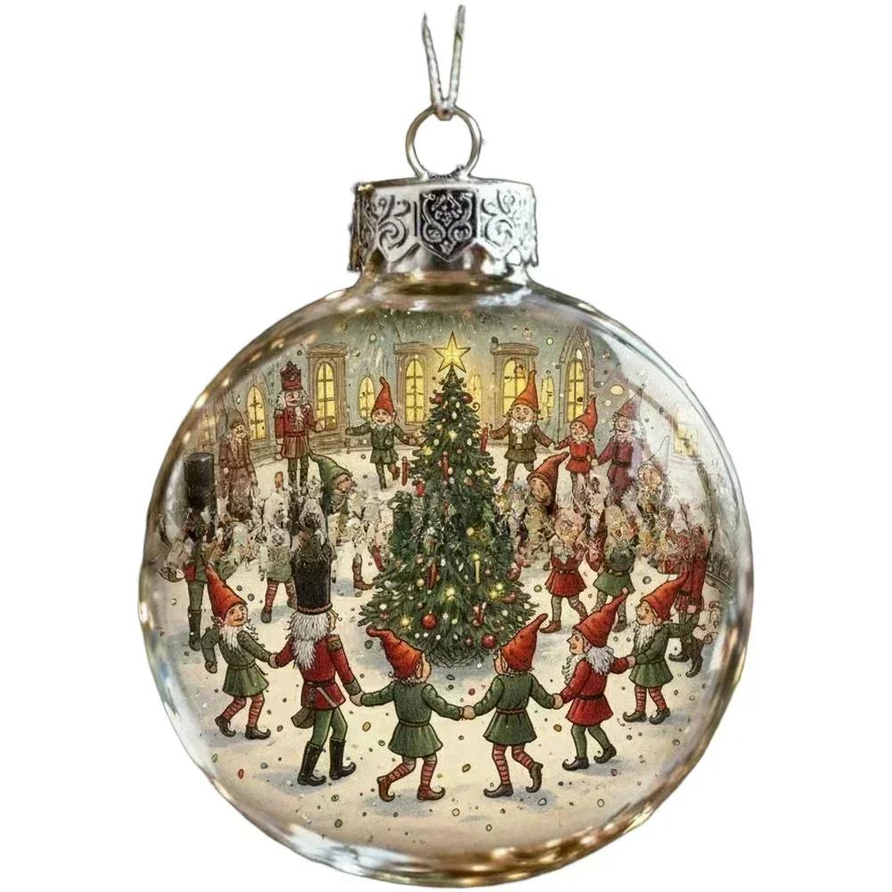

Holiday Tree Decorations with Vintage Style Santa Claus and Snowman Baubles Ornaments to enrich festive ambiance