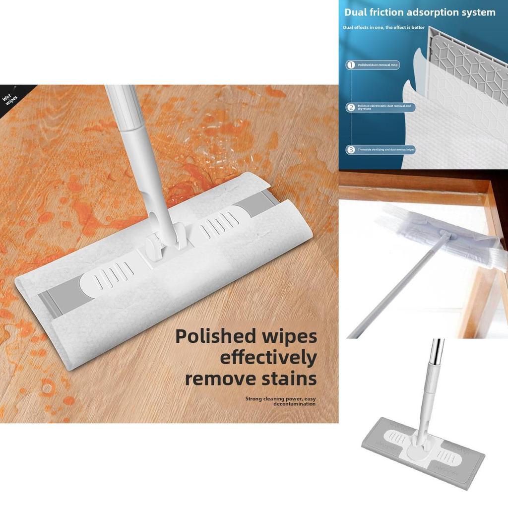 Electrostatic Disposable Floor Mop Rotating Dry Wet Cleaner For Home Use