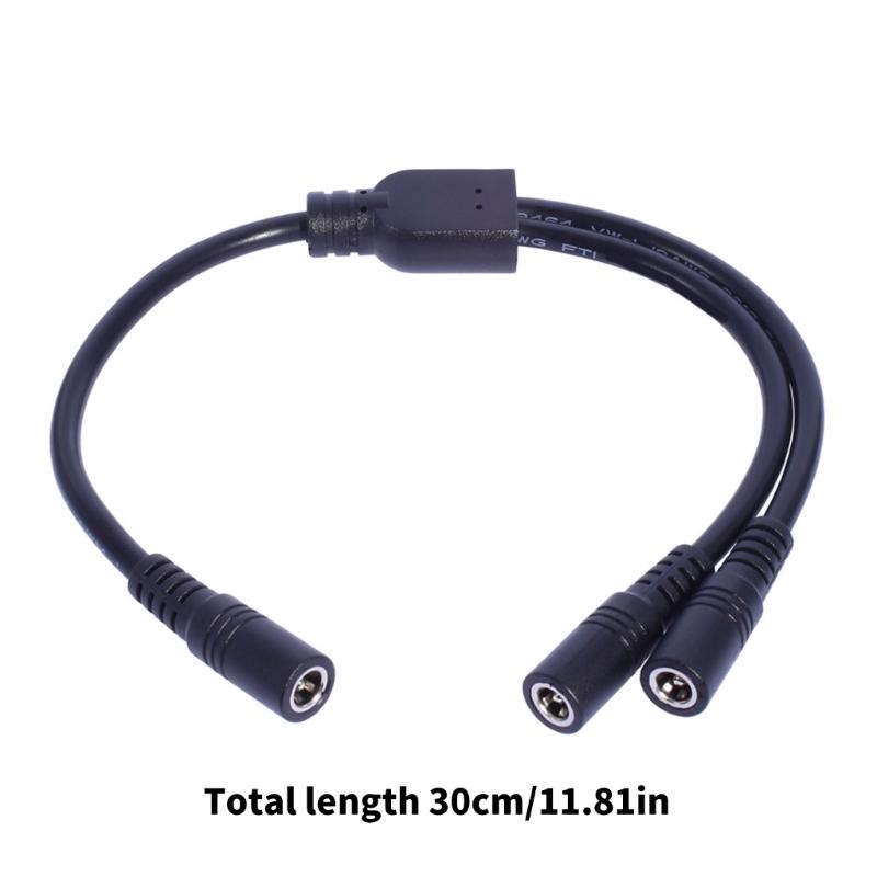 DC5521 Y Splitter Power Cable 5.5mmx2.1mm 1 Female to 2 Male for LED Lights Power Extension Cable 30cm/11.81in