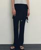 LOEIL Fair Bootcut Layered Wrap Skirt Pants - Black