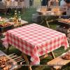 OEING Commercial Disposable Plaid Plastic Tablecloths