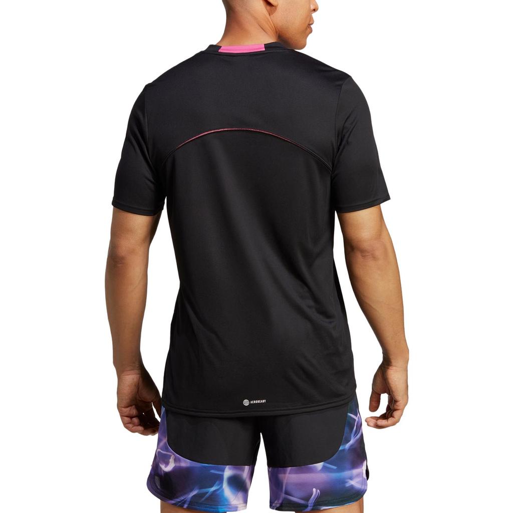 Men's Adidas T Shirts Men's Black Crew Neck Moderate Straight Fit