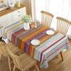 Striped Tablecloth for Rectangle Tables, Abstract Geometric Stripe Polyester Geometric Table Cloth for Kitchen Dining Room