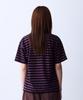 ADERNM Summer Daily Big Stripe Crop V-Neck T-Shirt Purple
