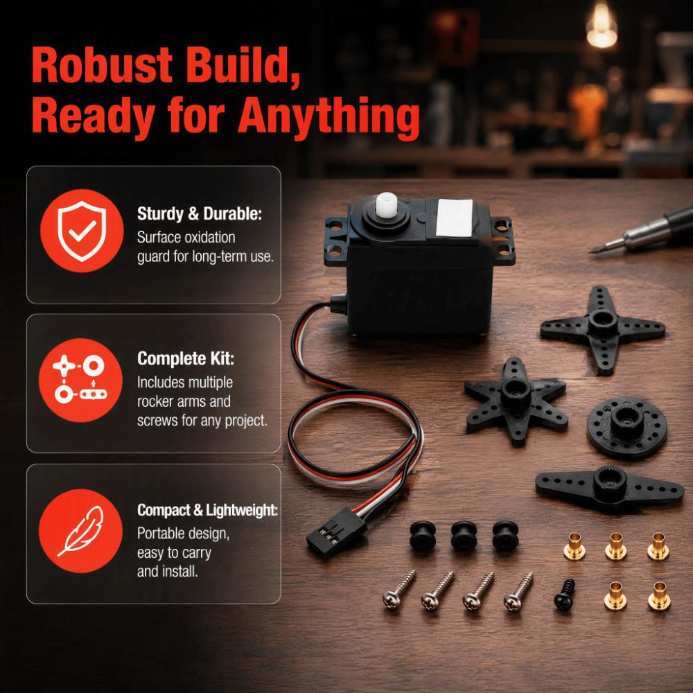 360 Degree Rotation Continuous Rotation Servo Lightweight Design High Torque Servo  For RC Vehicles