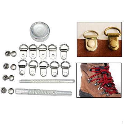 Ganchos para cordones de botas Ojales Reparación Manualidades Hebilla de Anilla D para Zapatos de Montañismo Camping Exterior