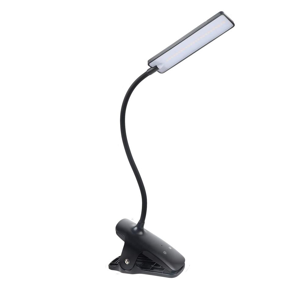 LED Reading Light Book Lights Clip On Desk Eye Protection 360° Flexible Neck USB Rechargeable for Bedroom Study Reading Office