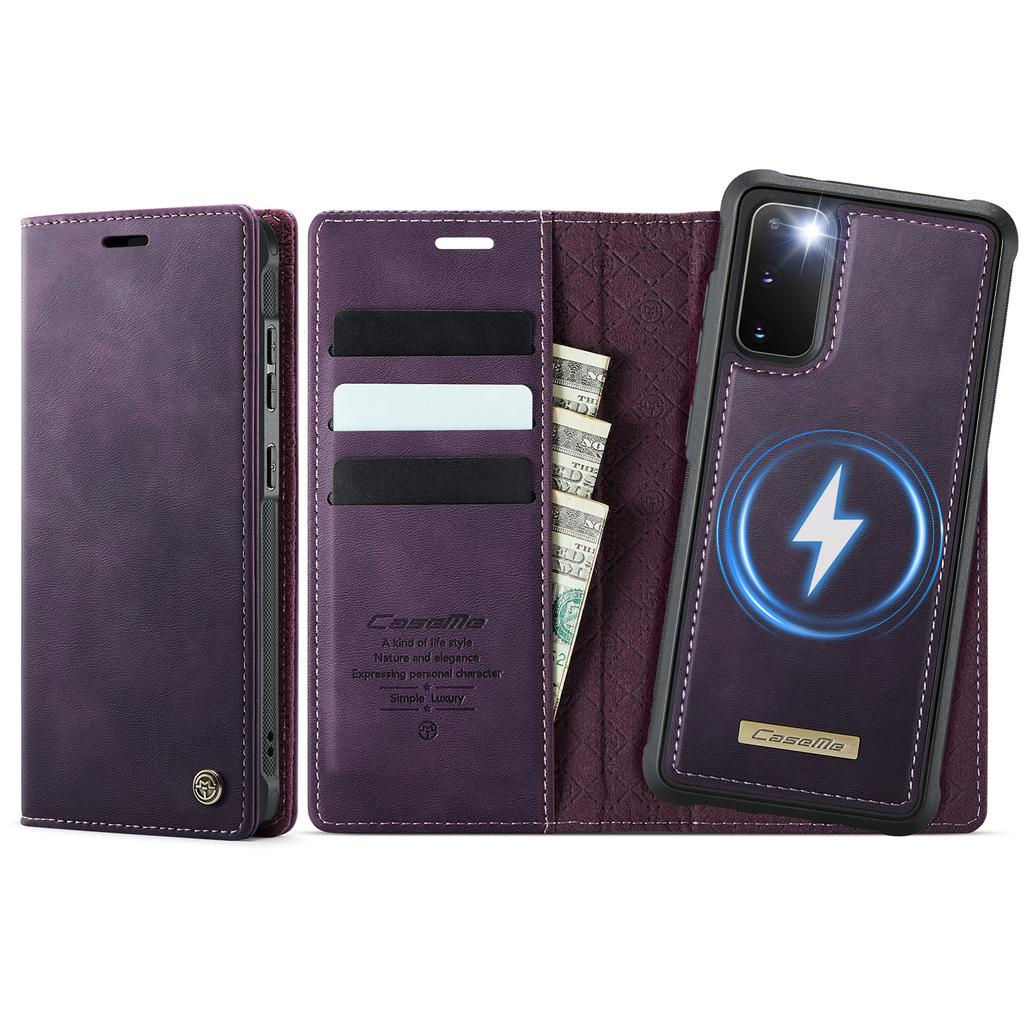 For Samsung Galaxy S20 4G/Galaxy S20 5G Case CASEME C49 Compatible with MagSafe RFID Blocking Detachable Wallet Leather Phone Cover