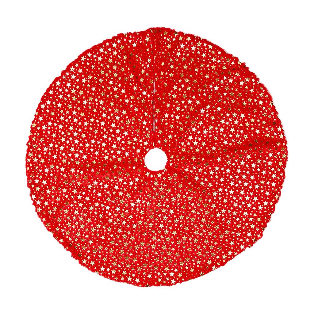 Star Pattern Christmas Tree Skirt for Holiday Tree Bottom Decoration