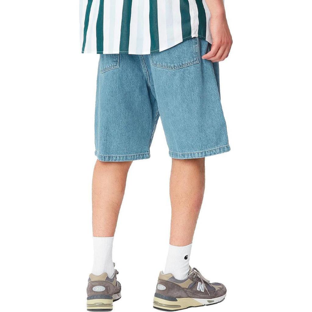 Carhartt WIP Solid Color Mid Waist Zipper Loose Fit Denim Shorts Men Shorts Blue I031921-01-12