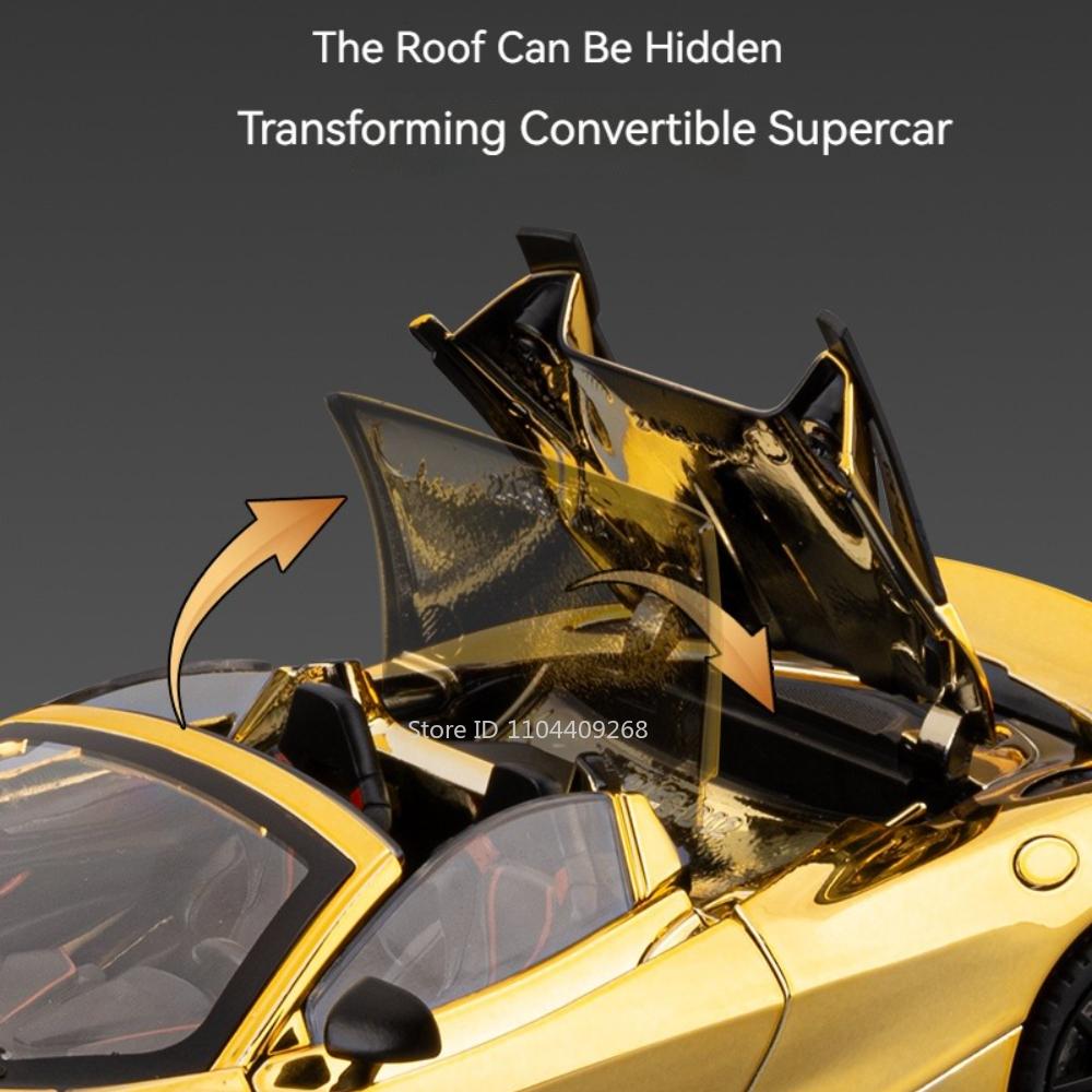 1:24 720S Senna Sports Car Toy Model Alloy Diecast Light Music Simulation Supercar Doors Opened Models Kids Collection Gifts