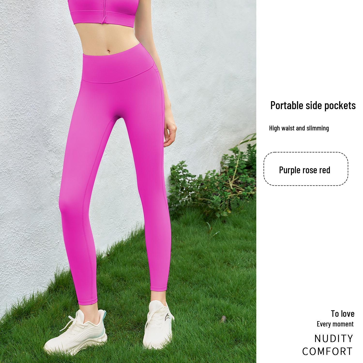 

2025 Брюки для йоги с высокой талией Cloud Feel для женщин: Матовая ткань, Без видимых швов, Дизайн с карманами, Эффект «персика», Полная длина S