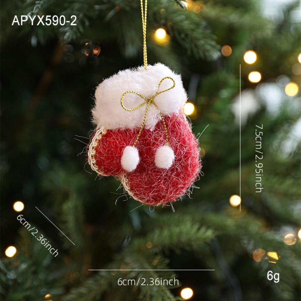 Plush Fabric Hanging Decoration Mini Mini Shoes Ornament Christmas Tree Pendant  Festive Home Decor
