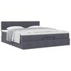 Enjoy a restful night s sleep with this Ottoman bed with mattress in dark gray 160 x 200 cm velvet