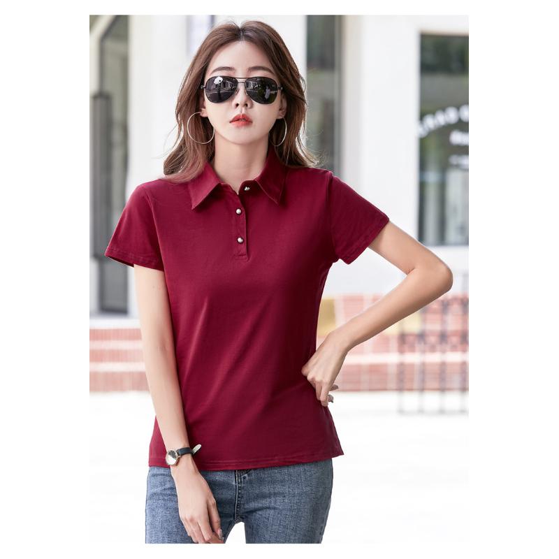 Summer New Korean Style Slim Fit Button Turn-down Collar Short Sleeve T-shirt Women Shirt Simple Fashion Small Shirt