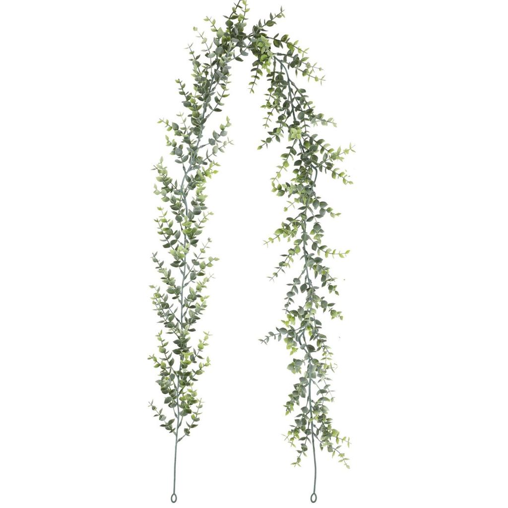 1/2PCS Faux Eucalyptus Garland, Artificial Vines Fake Hanging Eucalyptus Leaves Greenery Garland for Party Indoor Outdoor Decor