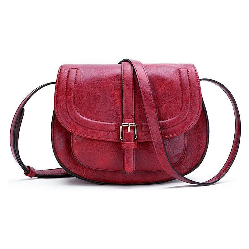 

Crossbody Bags for WomenSmall Saddle Purse and Boho Cross Body Wide Strap HandbagsVegan Leather Commuter Shoulder Bags 25-19-10 CM