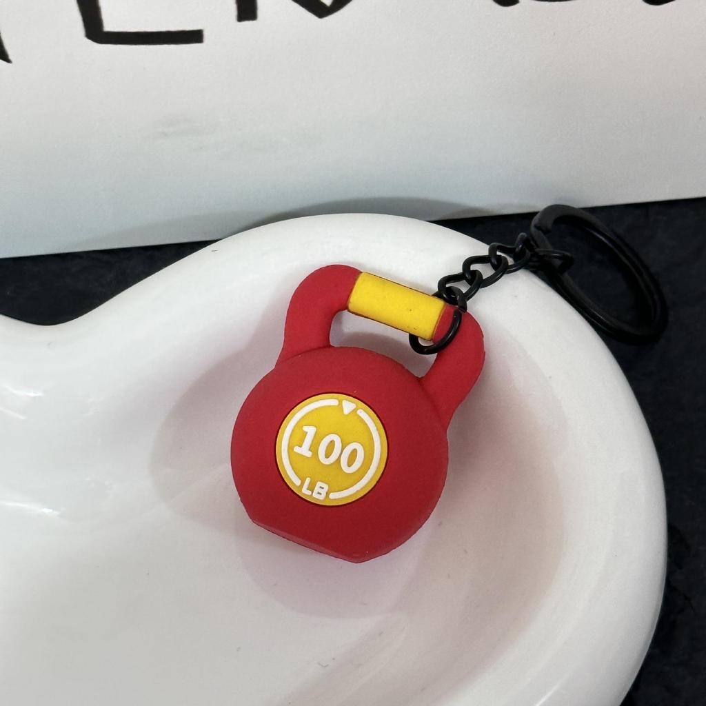 Miu Series Dumbbell Plate Keychain: Trendy Fitness Accessory & Sports Jewelry Gift