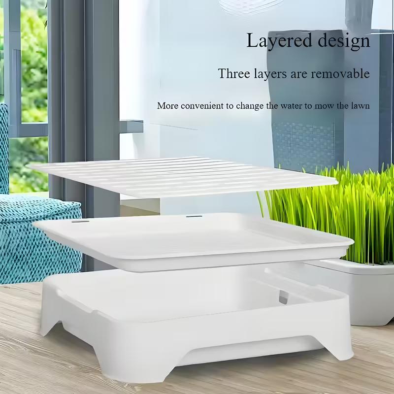 

1pc Pet Cat Grass Planting Basin Wheat Seedling Soilless Culture Pot Hydroponic Growth System Gardening Accessories
