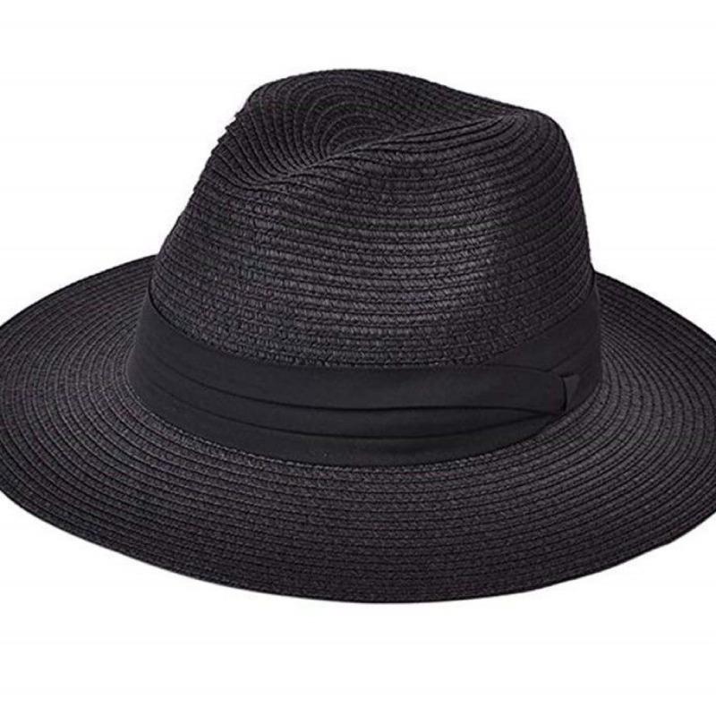 Women's Straw Hat Panama Star Top Hat Sun Shade Foldable Couple Hat Beach Hat