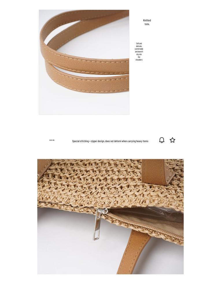 2025 Trendy Straw Woven Women's Beach Bag - Handmade, Large Capacity with Tassel Pendant Shoulder Strap
