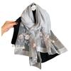 New Silk Wool Scarf Shawls Wraps Women Floral Embroidery Foulard Headkerchief Pashmina Poncho Scarves Headband Hijab Bandana