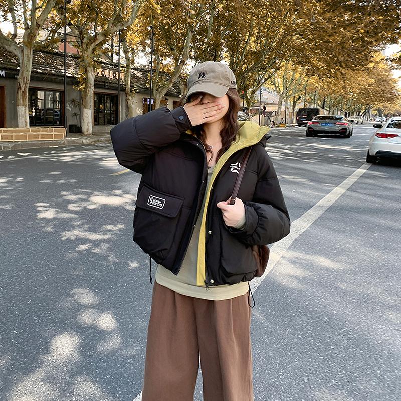 Jesień Zima Pogrubiona Ciepła Parka Kobiety Casual Słodki Jednolity Kolor Duża Kieszeń Luźny Płaszcz z Kapturem Kurtki Odzież Wierzchnia